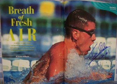 Tom Dolan autographed 1996 Olympics swimming magazine photo spread
