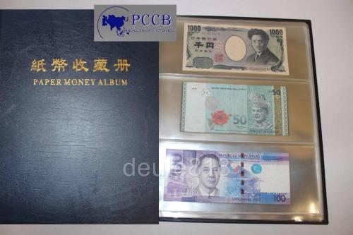 Paper Money Currency Collection Bank Notes Stamps Album Holder Book 60 Pockets 20 Pages with Case