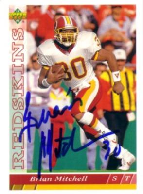 Brian Mitchell autographed Washington Redskins 1993 Upper Deck card