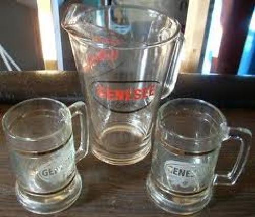 Vintage Barware Breweriana Genesee Pitcher w Glass