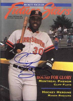 Cliff Floyd autographed 1993 Beckett magazine cover
