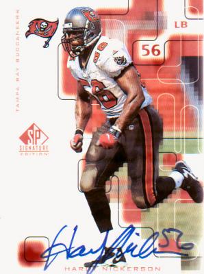 Hardy Nickerson certified autograph Tampa Bay Buccaneers 1999 SP Signature card