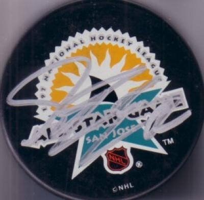 Simon Gagne autographed 1997 NHL All-Star Game puck