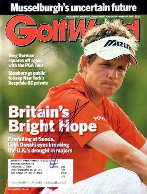 Luke Donald autographed 2006 Golf World magazine