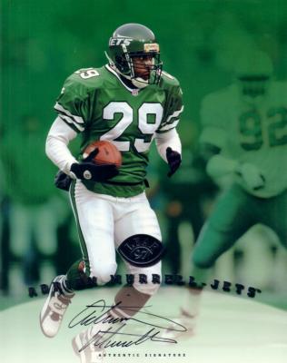 Adrian Murrell certified autograph Jets 1997 Leaf 8x10 photo card