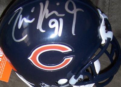 Tommie Harris & Tim Jennings autographed Chicago Bears mini helmet