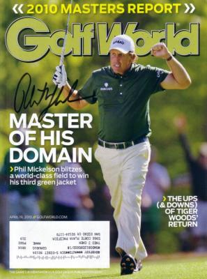 Phil Mickelson autographed 2010 Masters Golf World magazine