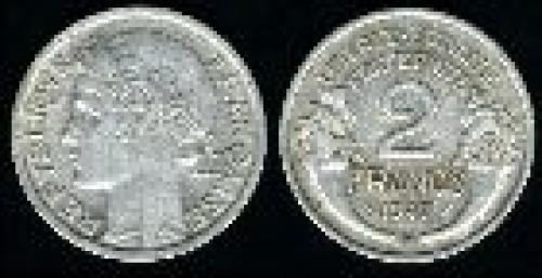 2 francs; Year: 1941-1959; (km 886a.1); aluminum