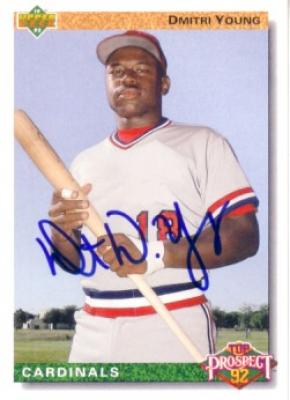 Dmitri Young autographed 1992 Upper Deck card