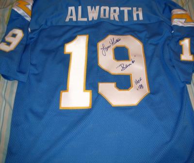 Lance Alworth autographed San Diego Chargers authentic throwback jersey inscribed Bambi