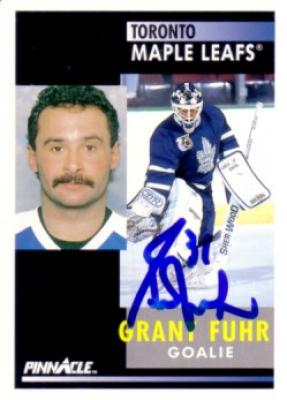 Grant Fuhr autographed Toronto Maple Leafs 1991-92 Pinnacle card