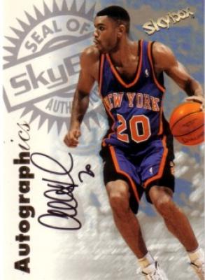 Allan Houston certified autograph New York Knicks 1997 SkyBox Autographics card