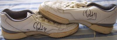 Gabriela Sabatini autographed 1990 Sergio Tacchini match worn tennis shoes