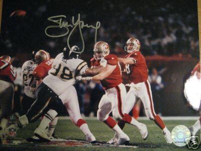 Steve Young autographed San Francisco 49ers 8x10 Super Bowl 29 photo