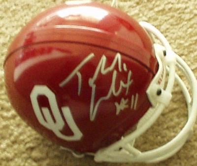 Teddy Lehman autographed Oklahoma Sooners mini helmet