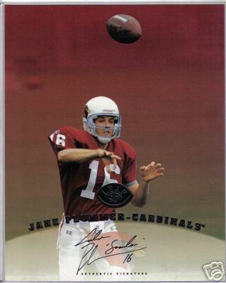 Jake Plummer certified autograph Arizona Cardinals 1997 Leaf 8x10 photo card