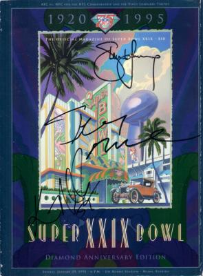 Jerry Rice Steve Young Ken Norton Jr. (49ers) autographed Super Bowl 29 program
