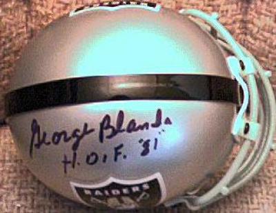 George Blanda autographed Oakland Raiders mini helmet