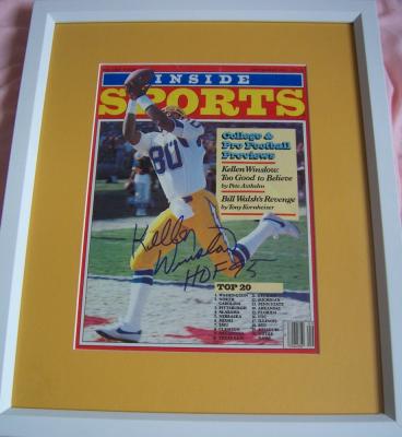 Kellen Winslow autographed San Diego Chargers 1982 Inside Sports magazine cover matted & framed