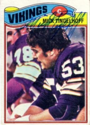 Mick Tingelhoff autographed Minnesota Vikings 1977 Topps card
