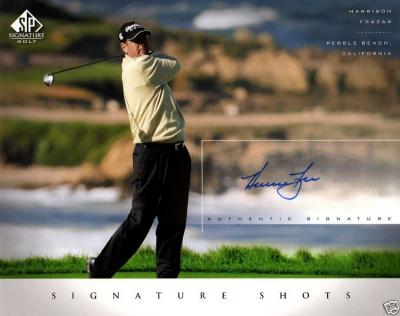 Harrison Frazar certified autograph 2004 SP Signature Golf 8x10 photo card
