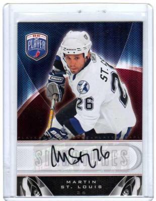 Martin St. Louis certified autograph Tampa Bay Lightning 2009-10 Be A Player card
