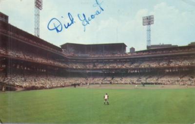 Dick Groat autographed Pittsburgh Pirates early 1960s Forbes Field postcard