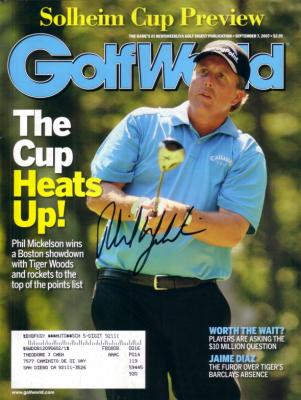 Phil Mickelson autographed 2007 Golf World magazine