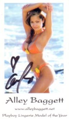 Alley Baggett autographed swimsuit business card