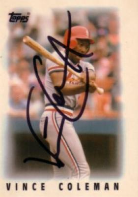 Vince Coleman autographed St. Louis Cardinals 1986 Topps card