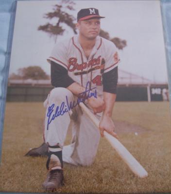 Eddie Mathews autographed 11x14 Milwaukee Braves photo
