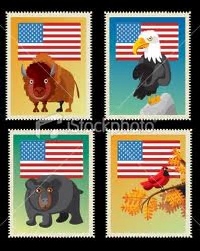 Stamps; USA stamps Royalty Free Stock Vector Art Illustration