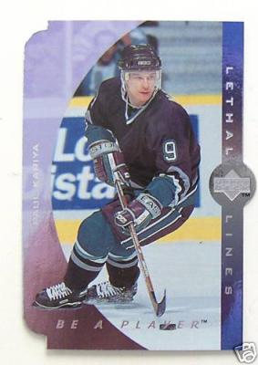 Paul Kariya Ducks 1995-96 Upper Deck Be A Player Lethal Lines insert card