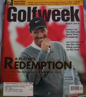 Stephen Ames autographed 2006 Golfweek magazine