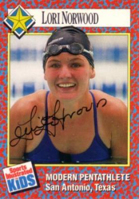 Lori Norwood (modern pentathlon) autographed 1991 Sports Illustrated for Kids card