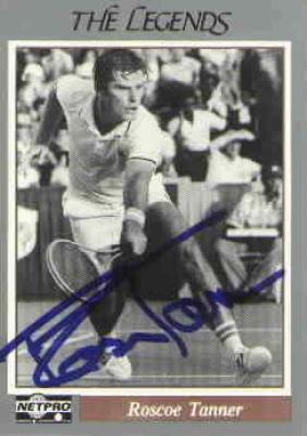 Roscoe Tanner autographed Netpro Legends tennis card