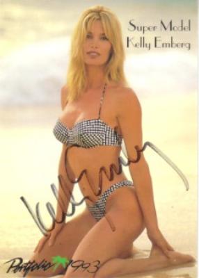 Kelly Emberg autographed 1993 Portfolio swimsuit card