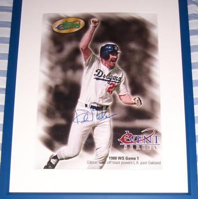 Kirk Gibson autographed Los Angeles Dodgers 1988 World Series Home Run canvas photo framed