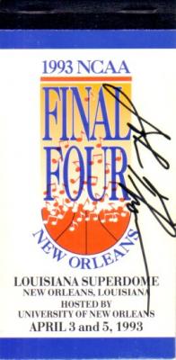 John Thompson (Georgetown) autographed 1993 NCAA Basketball Final Four ticket booklet
