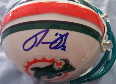 Ronnie Brown autographed Miami Dolphins mini helmet