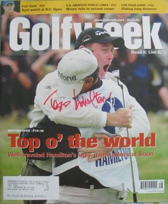 Todd Hamilton autographed 2004 British Open Golfweek magazine