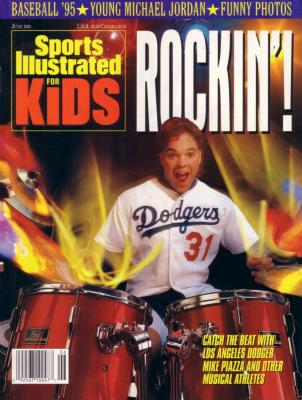 Mike Piazza Los Angeles Dodgers 1995 Sports Illustrated for Kids magazine with poster