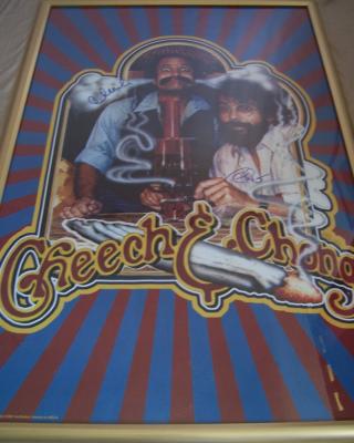 Cheech & Chong autographed vintage poster framed