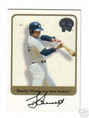 Bucky Dent certified autograph Yankees 2001 Fleer Greats of the Game card
