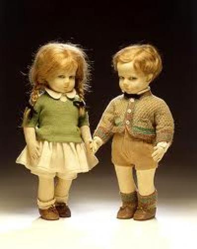 Dolls; Boy and girl dolls, Lenci, Italy, about 1927