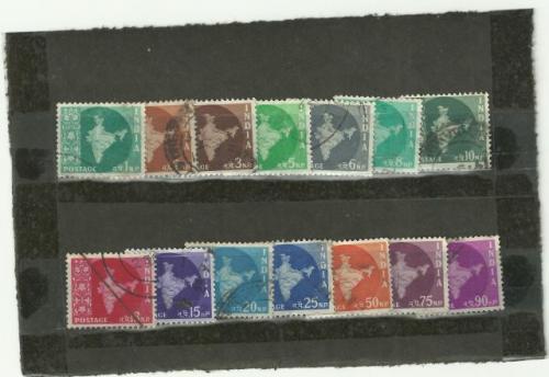 map of india stamps (14 in 1 set) all used stamps