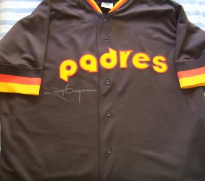 Tony Gwynn autographed San Diego Padres 1982 rookie brown road throwback jersey