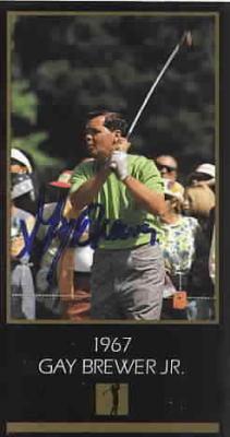Gay Brewer autographed 1967 Masters Champion golf card