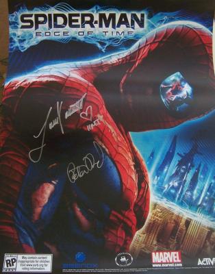 Laura Vandervoort & Peter David autographed Spider-Man Edge of Time poster