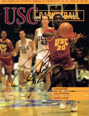 Robert Pack autographed 1990 USC basketball program